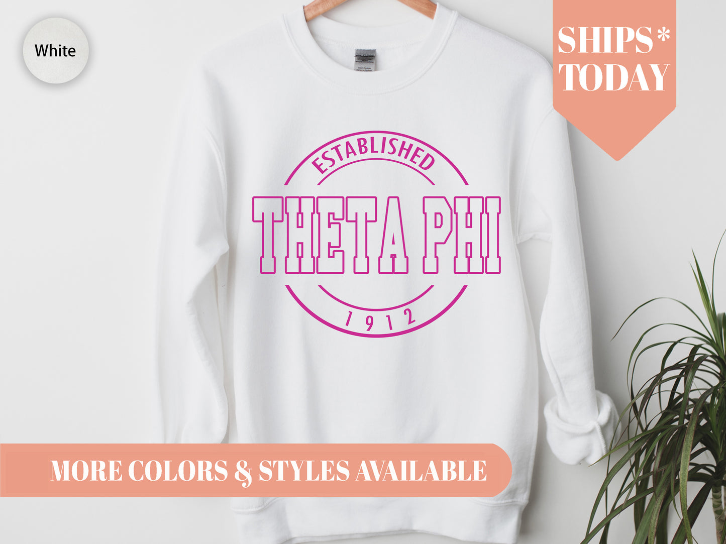 Theta Phi Alpha Pink Stamp Sorority Sweatshirt _ 75g