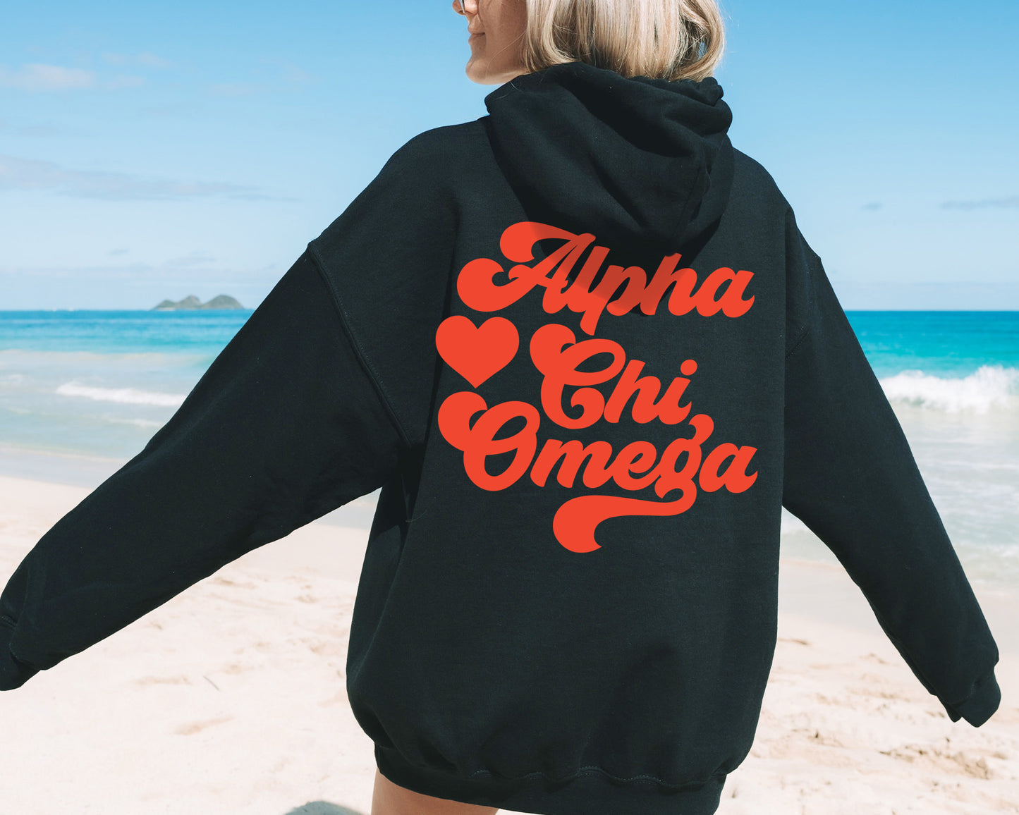 Alpha Chi Omega Red Heart Sorority Hoodie _ 33346g