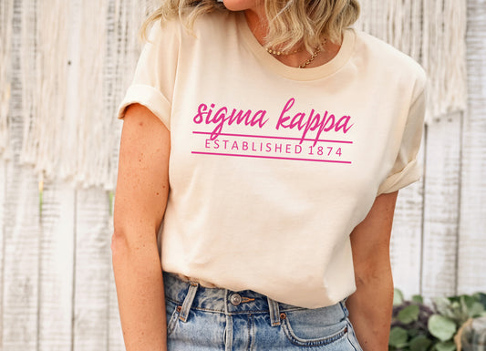 Sigma Kappa All Pink Sorority T-shirt _  774g