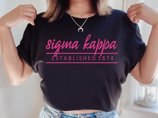Sigma Delta Tau All Pink Sorority T-shirt _  773g