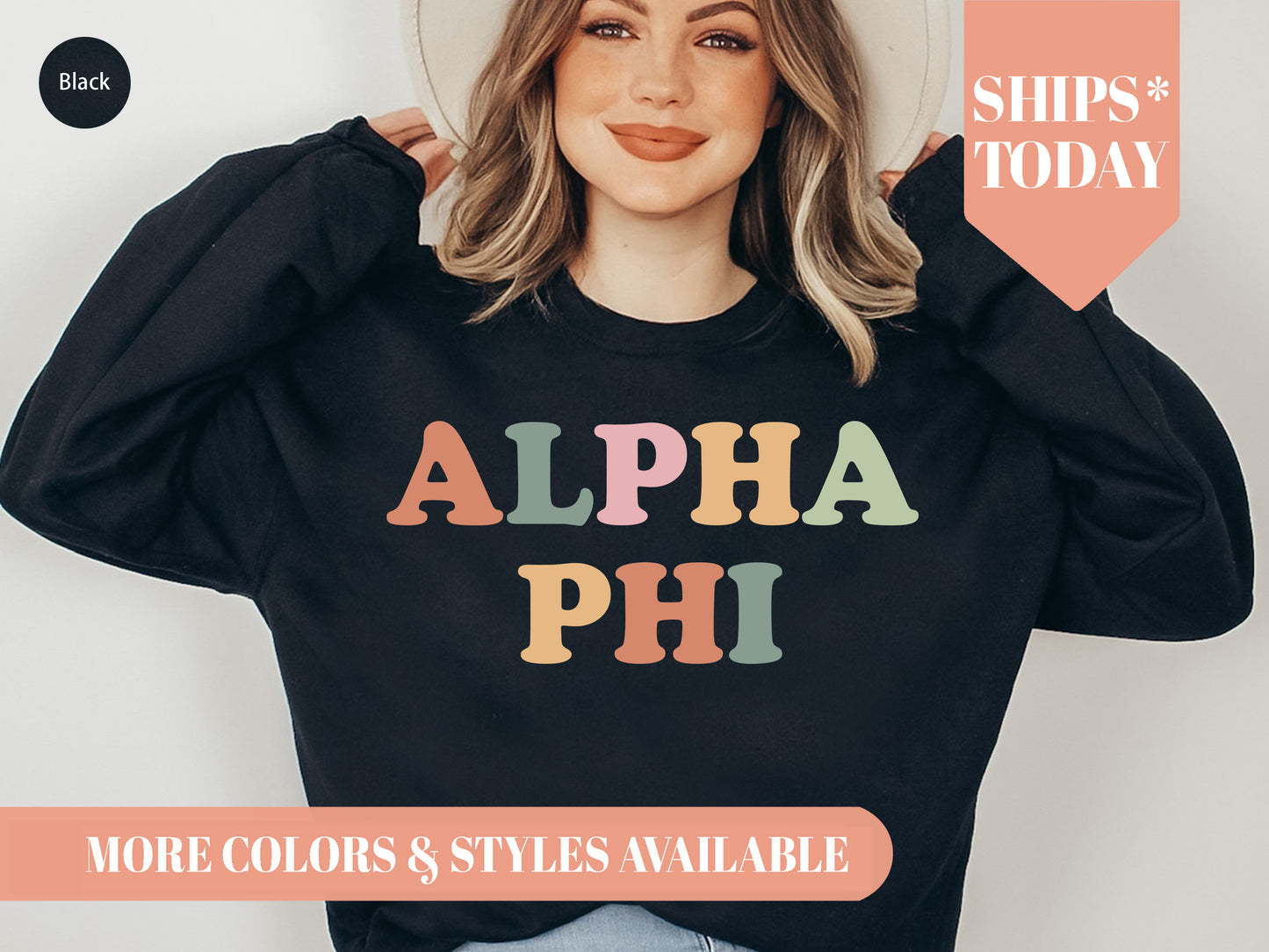 Alpha Phi Bright and Proud Sorority Sweatshirt _ 419g
