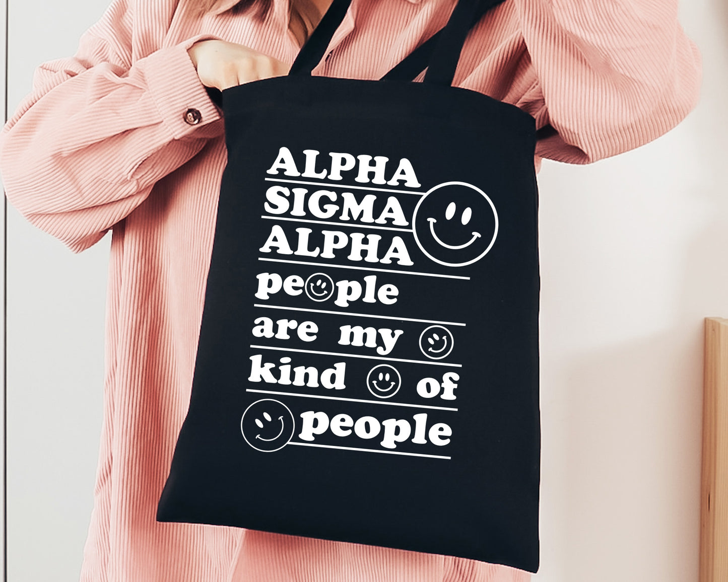 Alpha Sigma Alpha My Kind of People Sorority Tote Bag _ 34762g