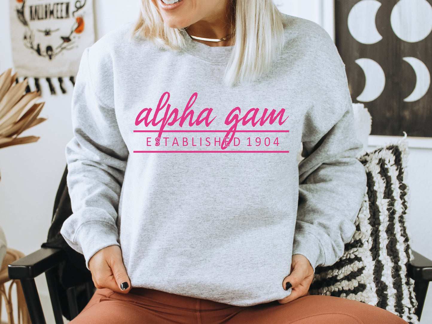 Alpha Gamma Delta All Pink Sorority Sweatshirt _ 755g