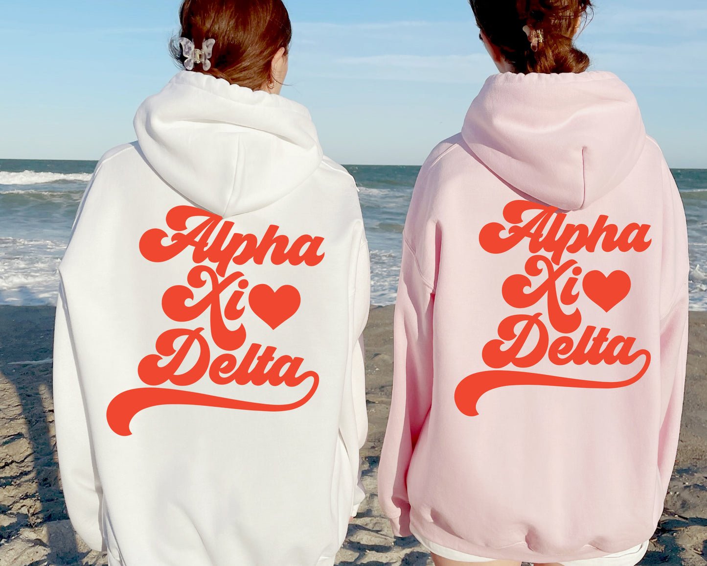 Alpha Xi Delta Red Heart Sorority Hoodie _ 33354g