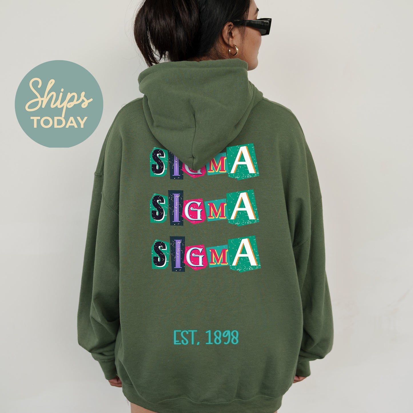 Sigma Sigma Sigma Letter Cuts Sorority Hoodie _ 35910g