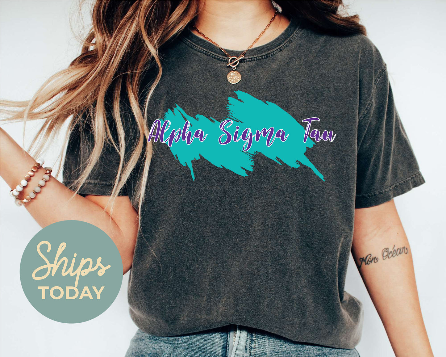 Alpha Sigma Tau Paint Party Sorority T-shirt _ 4479g