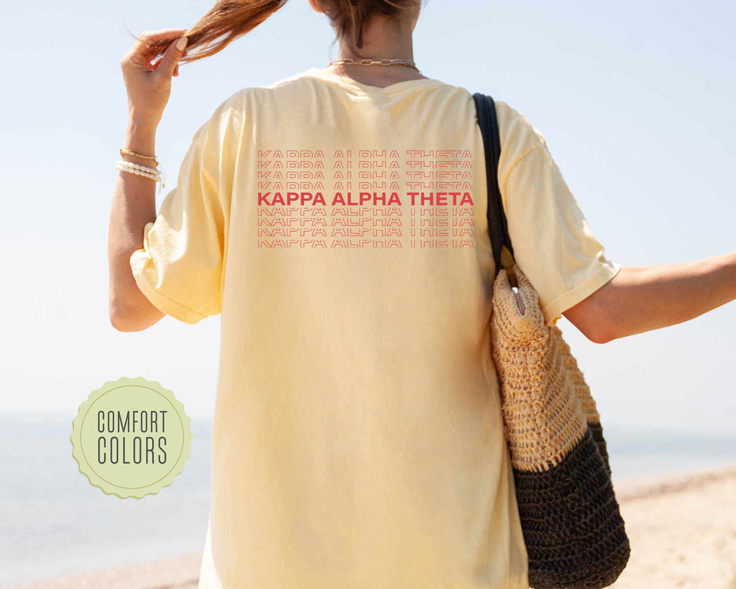 Kappa Alpha Theta Repeating Name Comfort Colors Sorority T-shirt _ 33013g