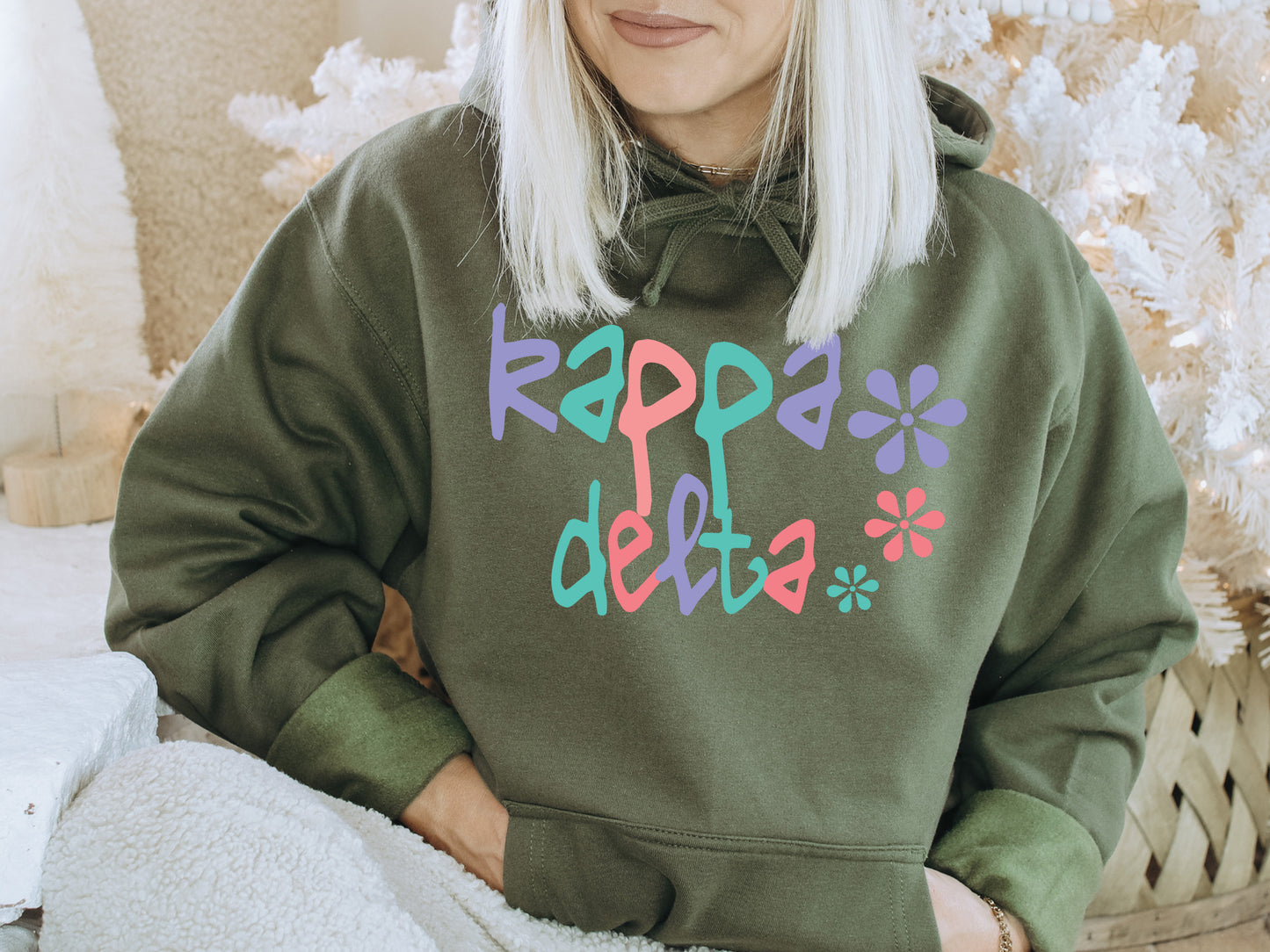 Kappa Delta Colorful Floral Sorority Hoodie _ 2619g