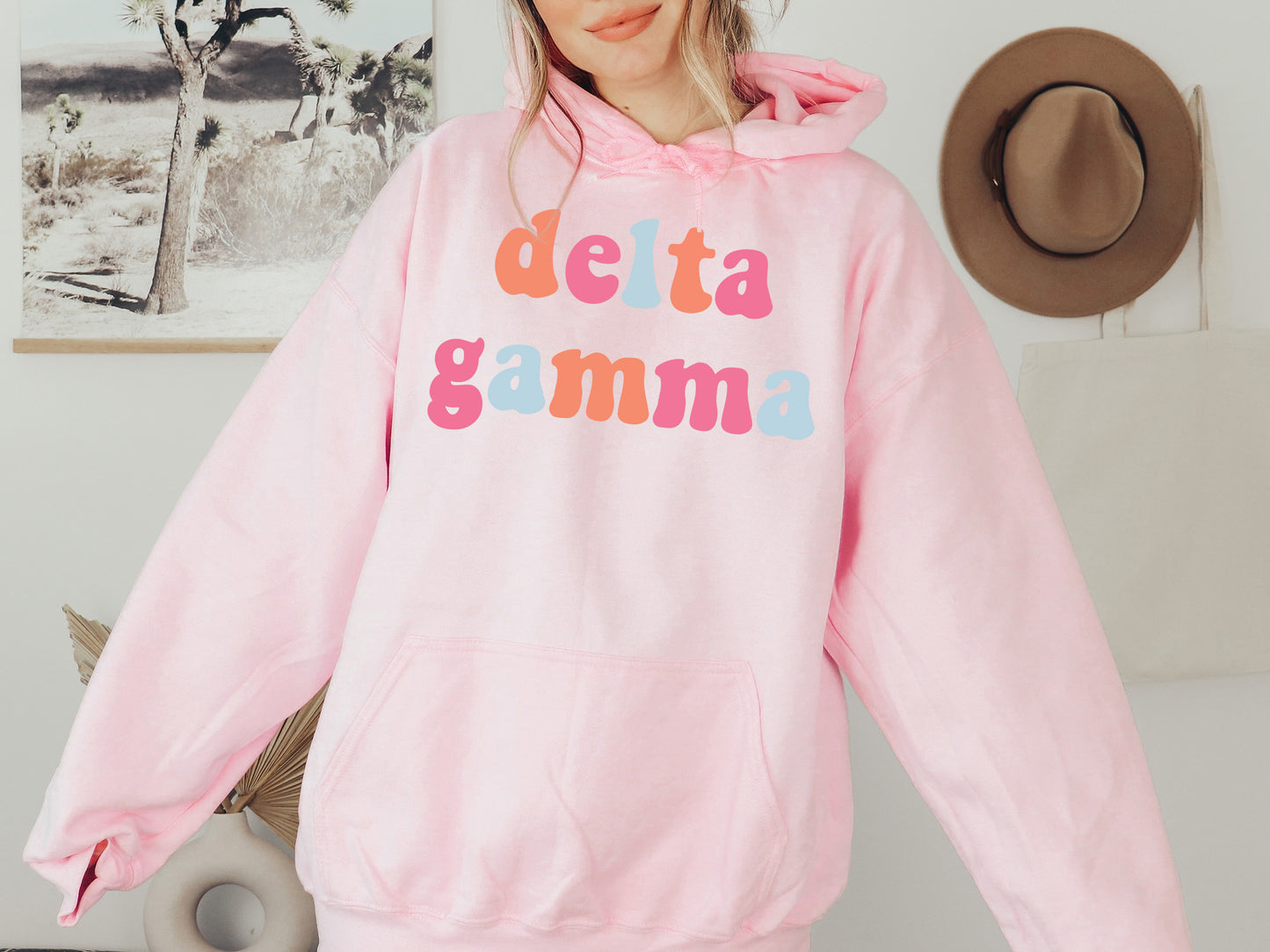 Delta Gamma Vividly Vibrant Sorority Hoodie _ 3160g