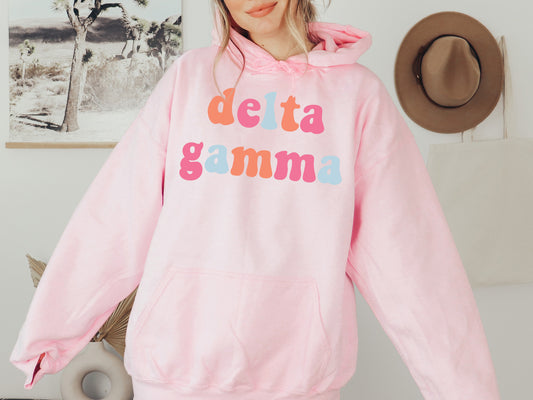 Delta Gamma Vividly Vibrant Sorority Hoodie _ 3160g