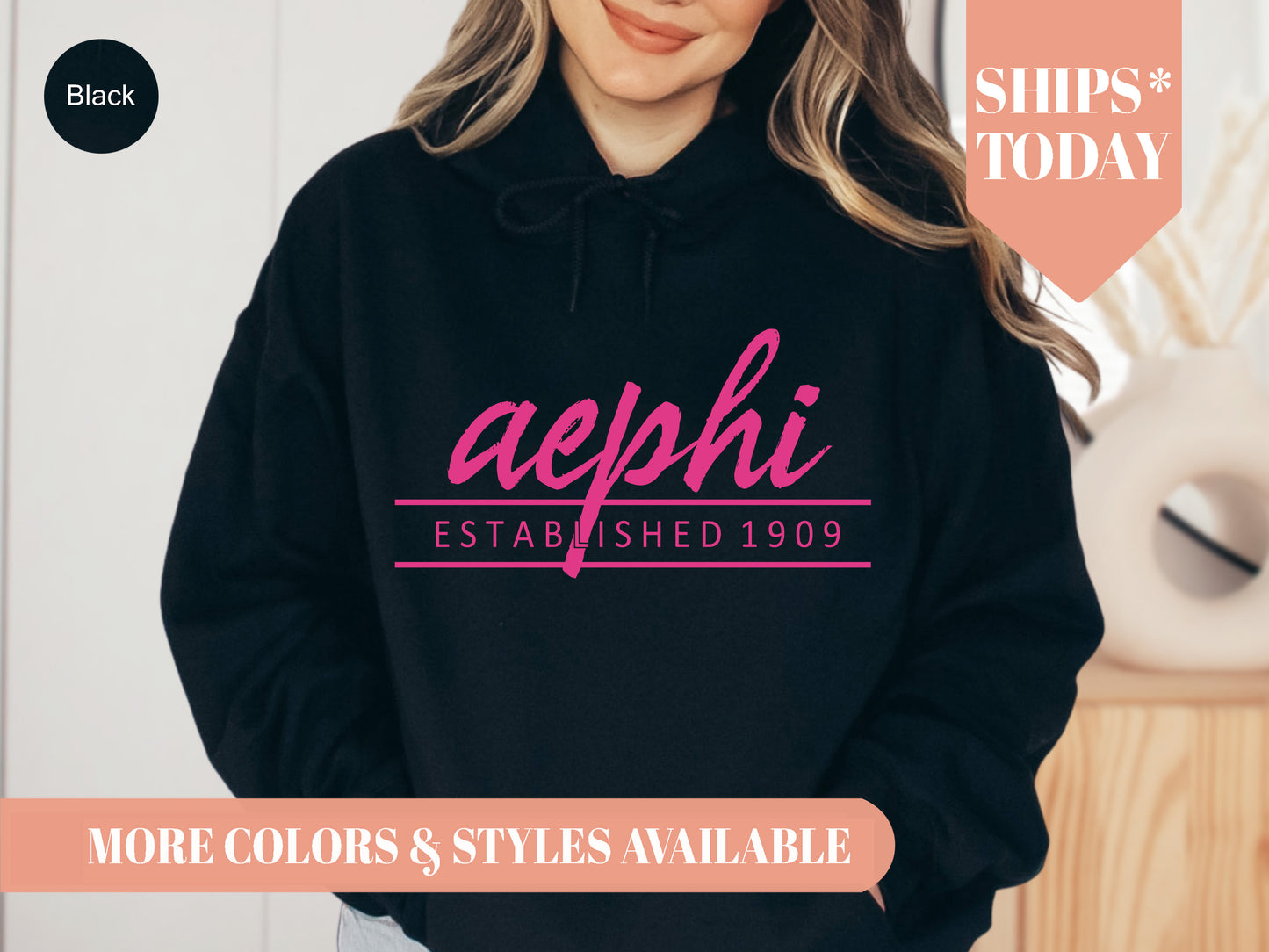 Alpha Epsilon Phi All Pink Sorority Hoodie _ 754g