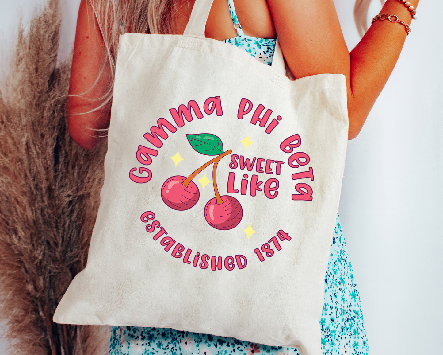 Gamma Phi Beta Sweet Like Cherry Sorority Tote Bag _ 34322g