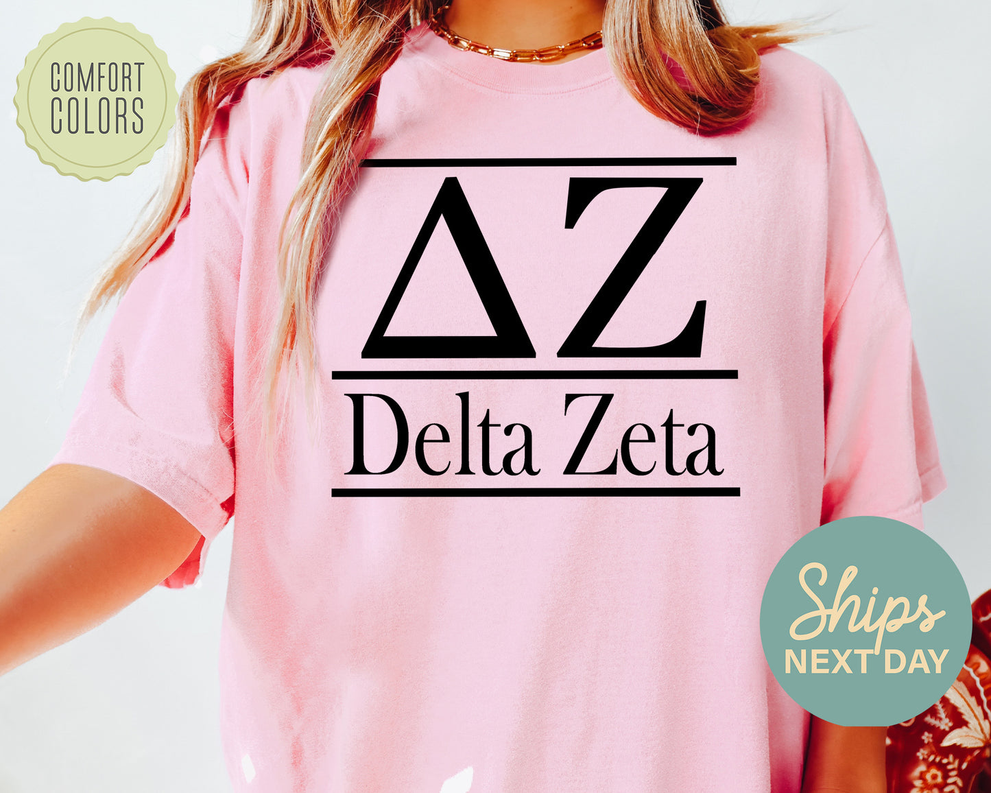 Delta Zeta Bold Statement Comfort Colors Sorority T-shirt _ 297g