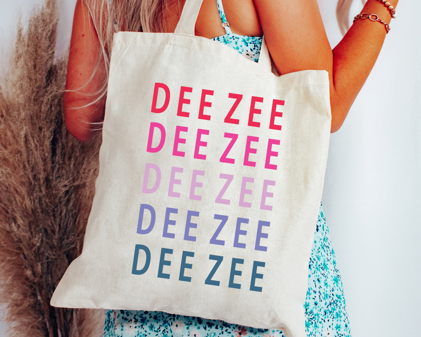 Delta Zeta Bright and Stacked Sorority Tote Bag _ 34398g