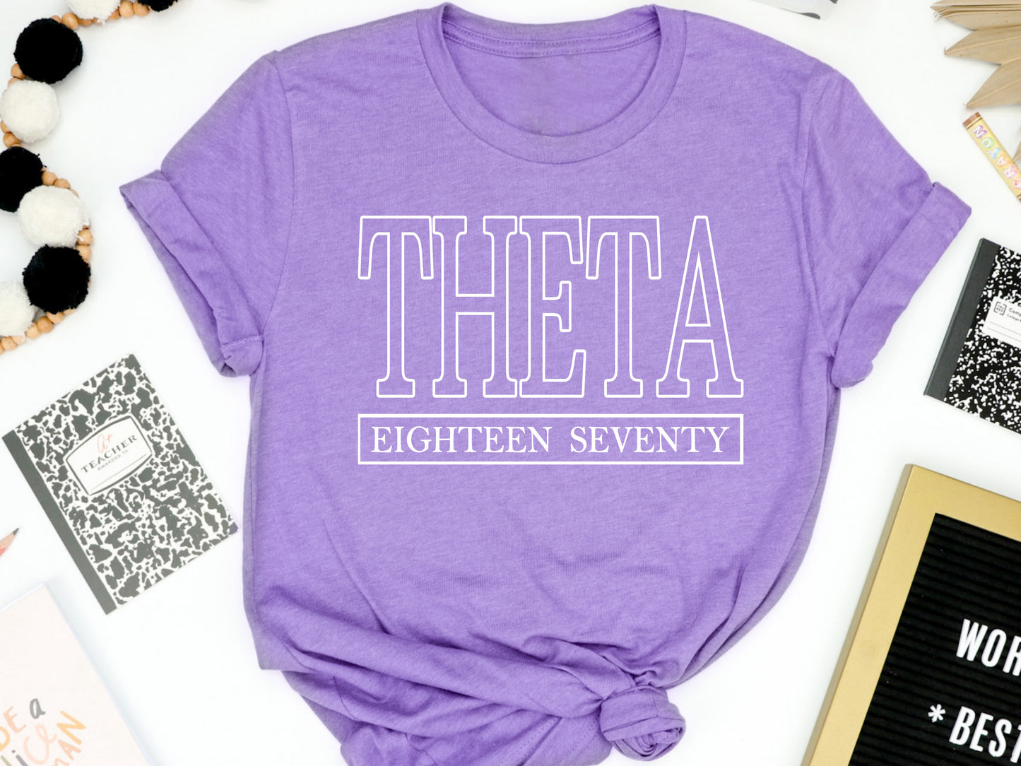 Kappa Alpha Theta Stencil Stacked Sorority T-shirt _ 2149g
