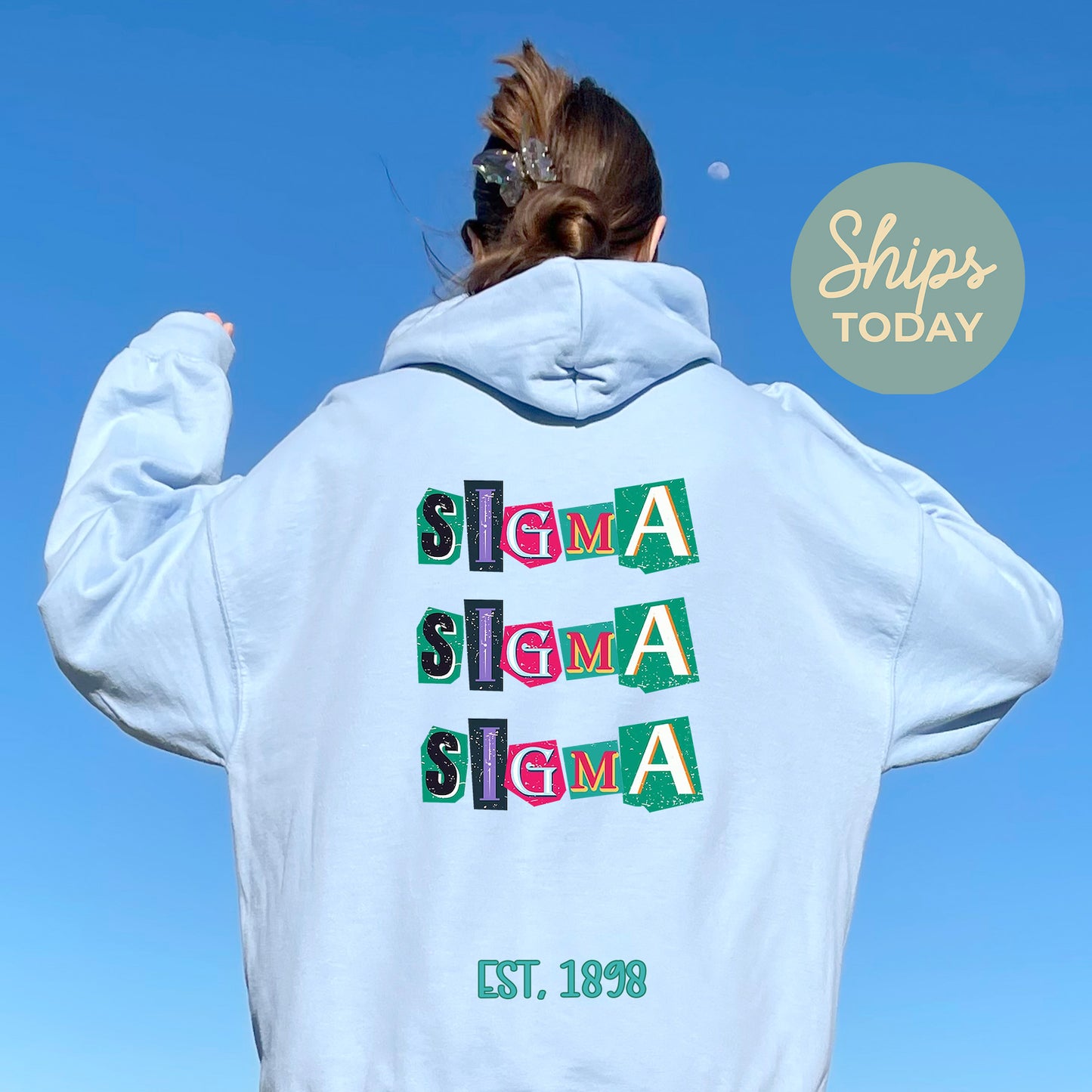 Sigma Sigma Sigma Letter Cuts Sorority Hoodie _ 35910g