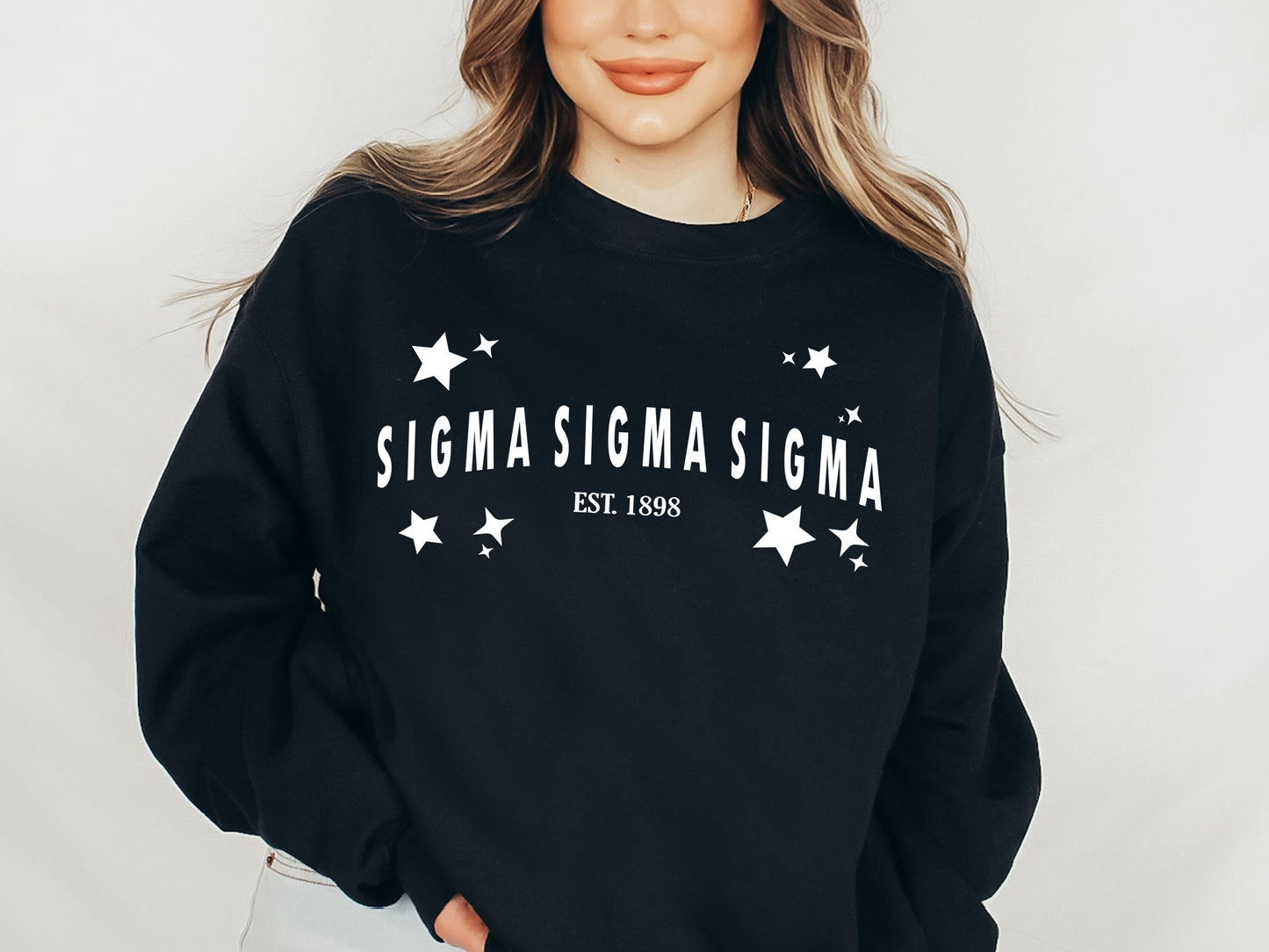 Sigma Sigma Sigma Arched Star Sorority Sweatshirt _ 2288g