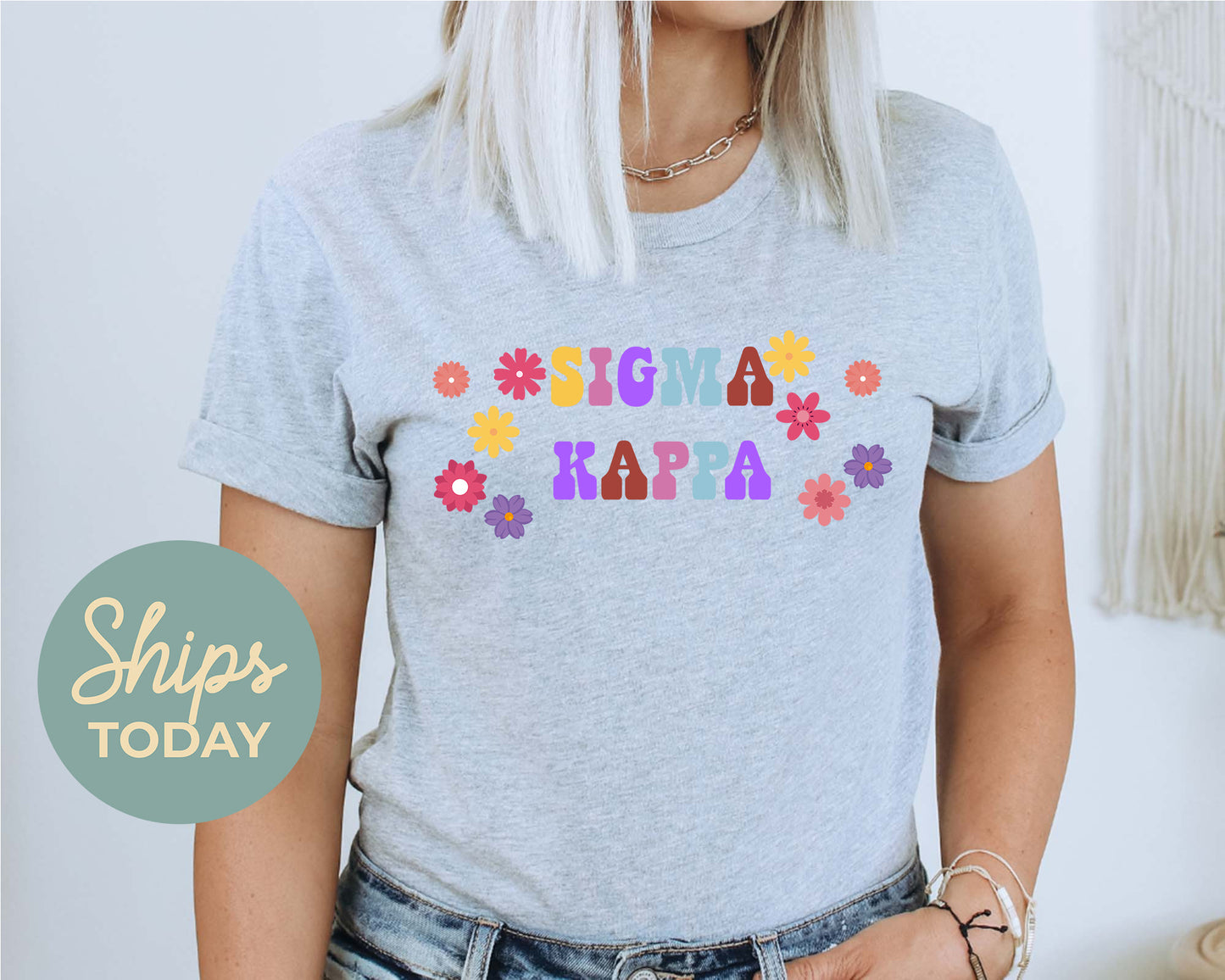 Sigma Kappa Splash of Color Sorority T-shirt _ 3197g