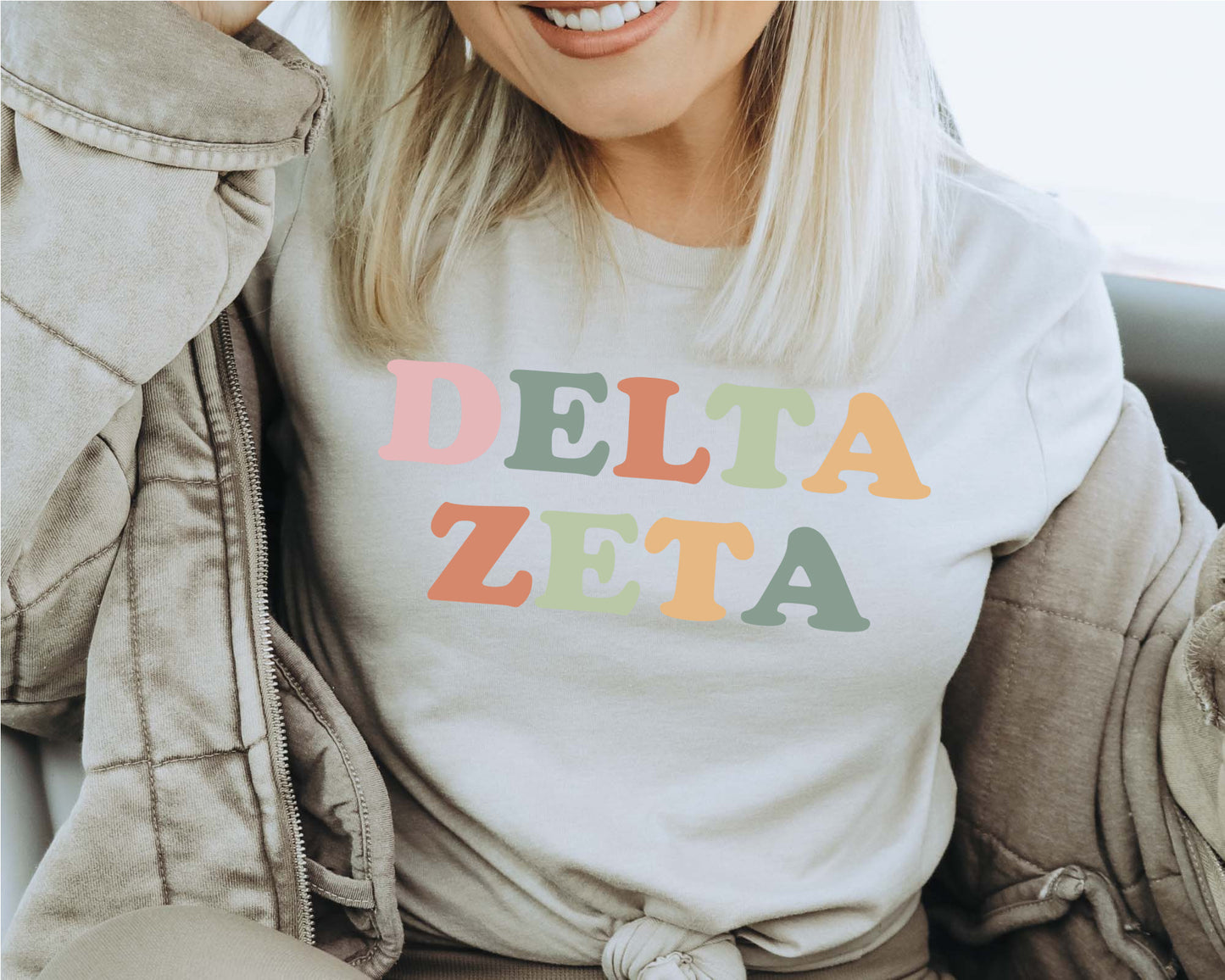 Delta Zeta Bright and Proud Sorority T-shirt _ 427g