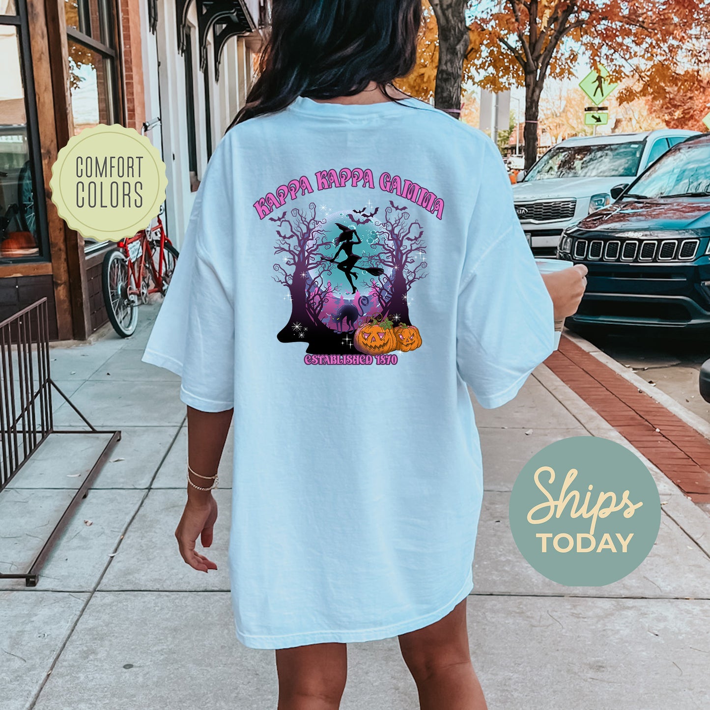 Kappa Kappa Gamma Halloween Witch Comfort Colors Sorority T-shirt _ 36243g