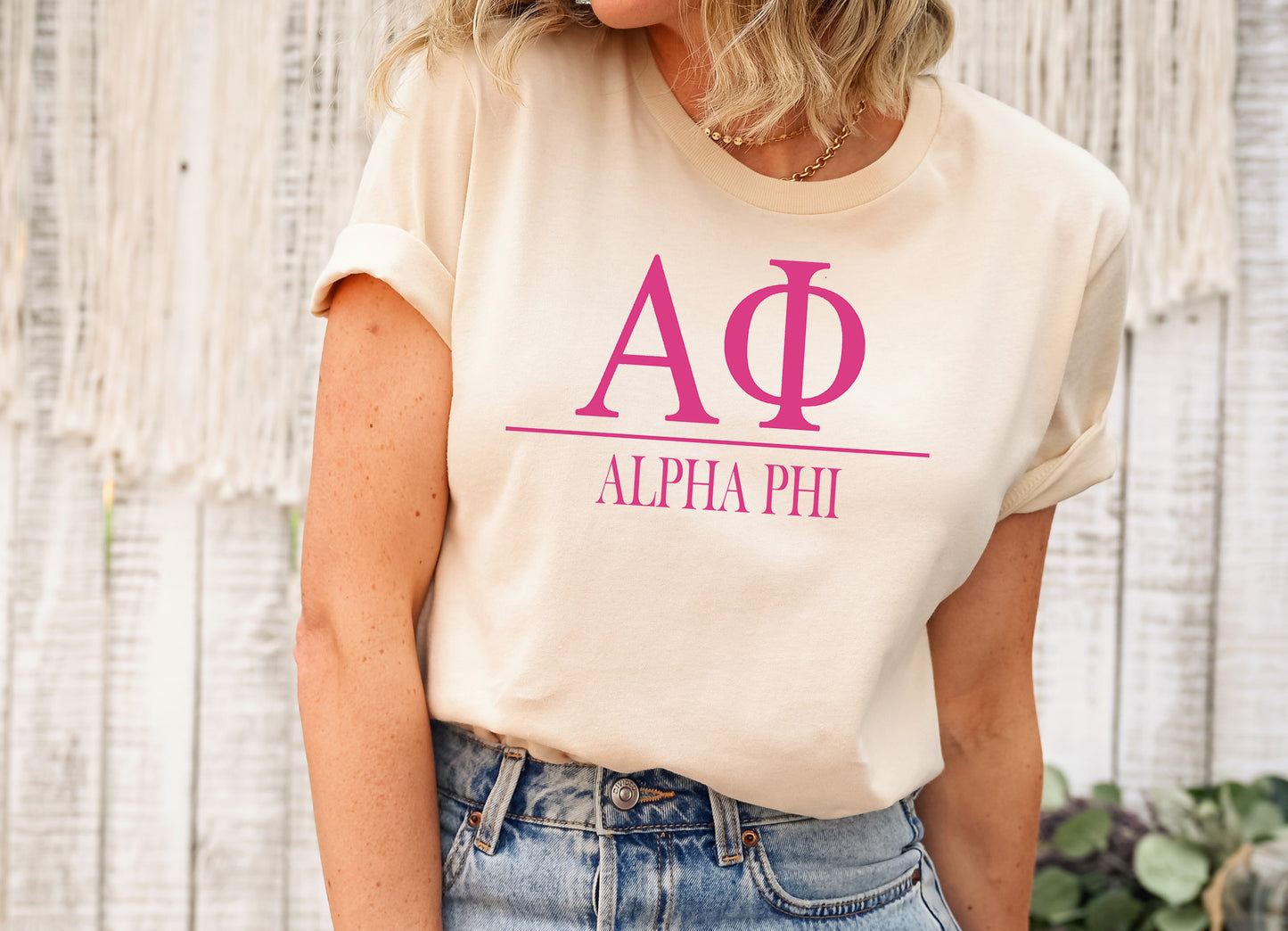Alpha Phi Loud Letters Sorority T-shirt _ 471g