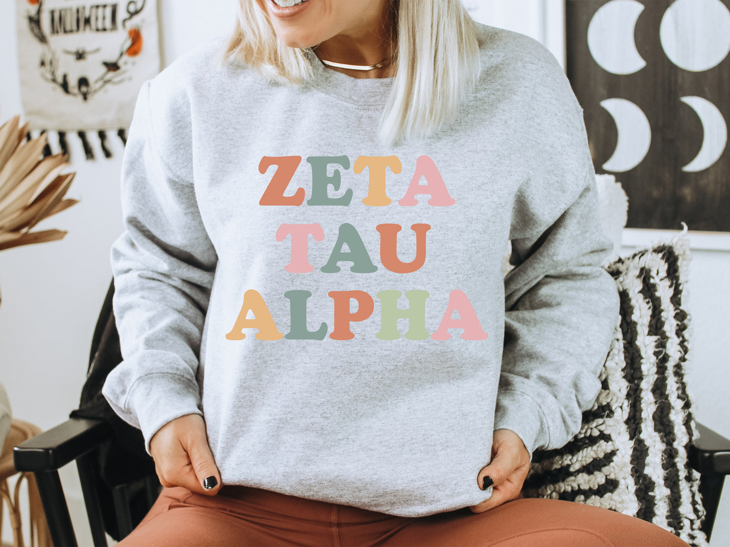 Zeta Tau Alpha Bright and Proud Sorority Sweatshirt _ 439g
