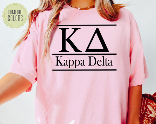 Kappa Delta Bold Statement Comfort Colors Sorority T-shirt _ 300g