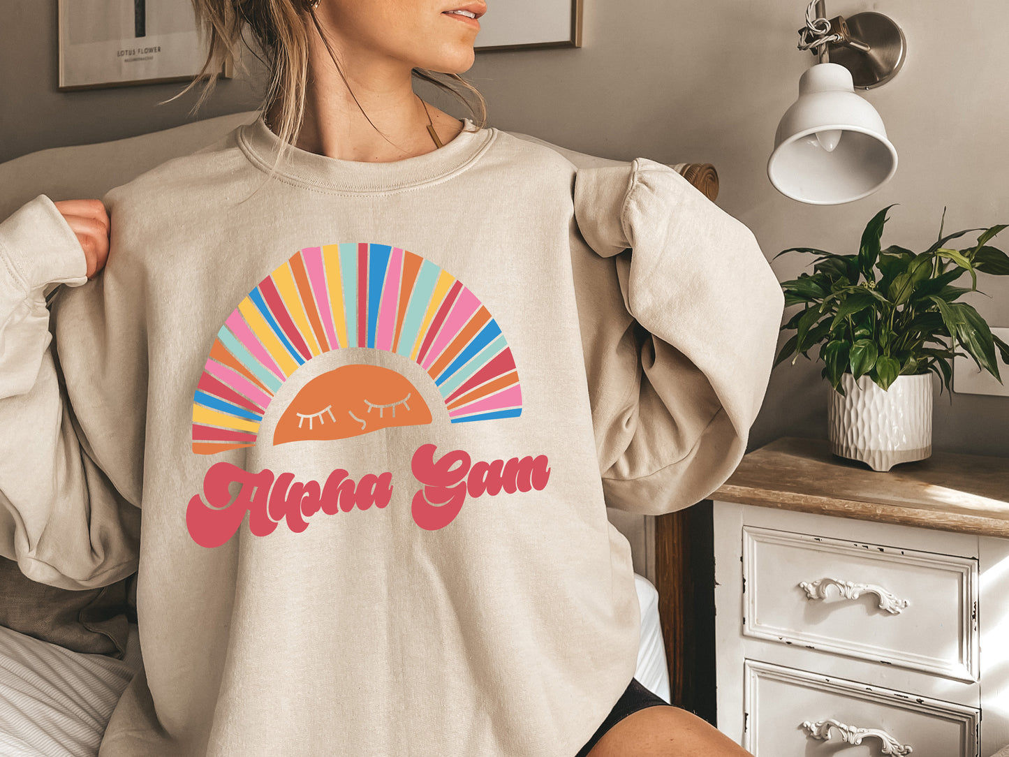 Alpha Gamma Delta Sunshine Sorority Sweatshirt _ 3310g