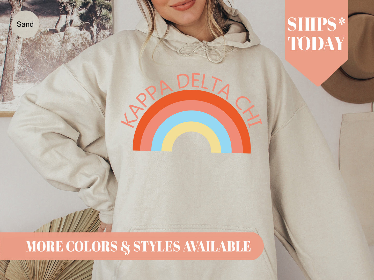 Kappa Delta Chi Colorful Rainbow Sorority Hoodie _ 3458g