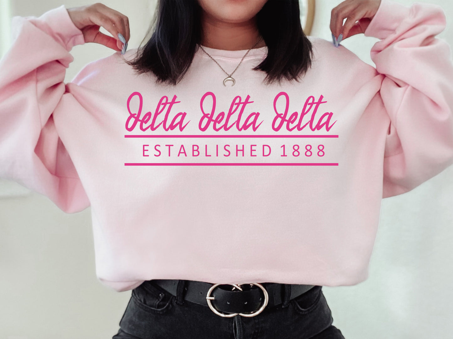 Delta Delta Delta All Pink Sorority Sweatshirt _ 762g