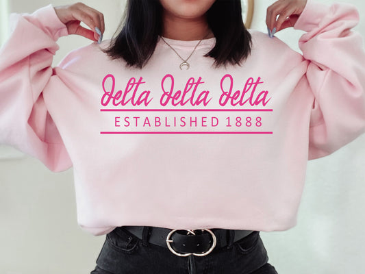 Delta Delta Delta All Pink Sorority Sweatshirt _ 762g