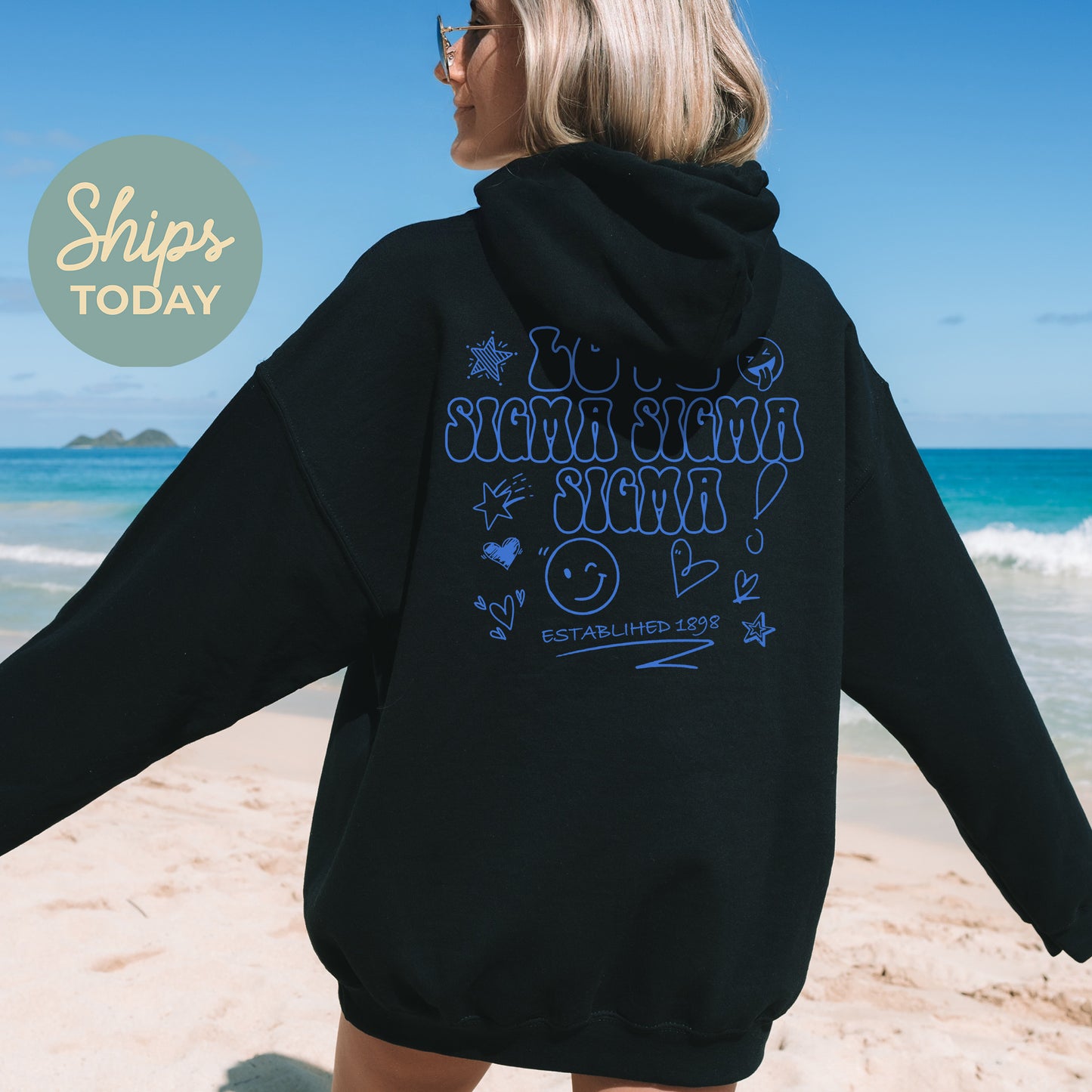Sigma Sigma Sigma Scribble Sorority Hoodie _ 35512g