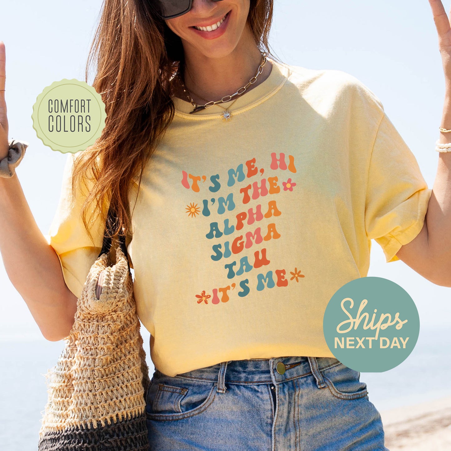 Alpha Sigma Tau Style Comfort Colors Sorority T-shirt _ 35998g