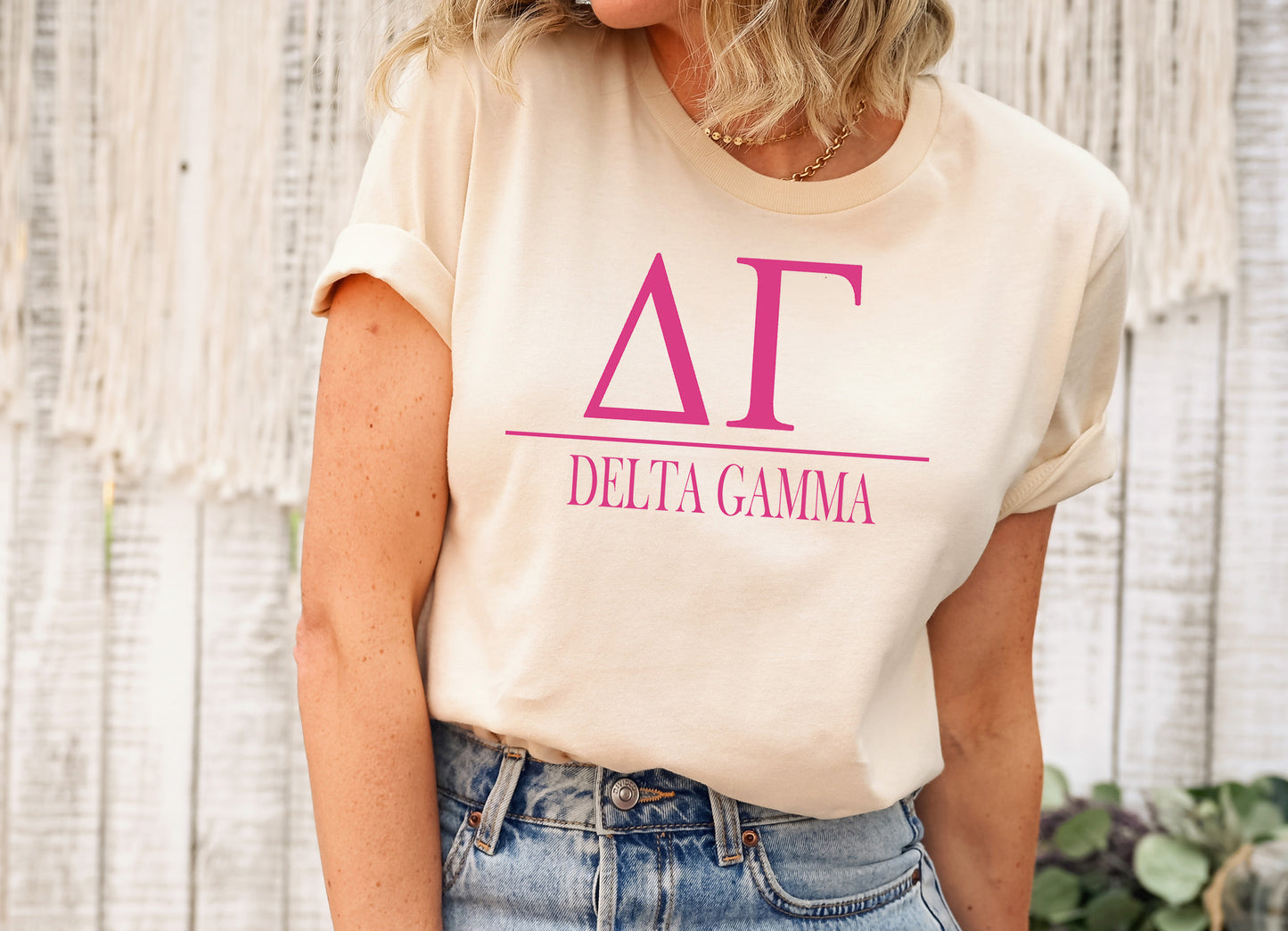 Delta Gamma Loud Letters Sorority T-shirt _ 477g