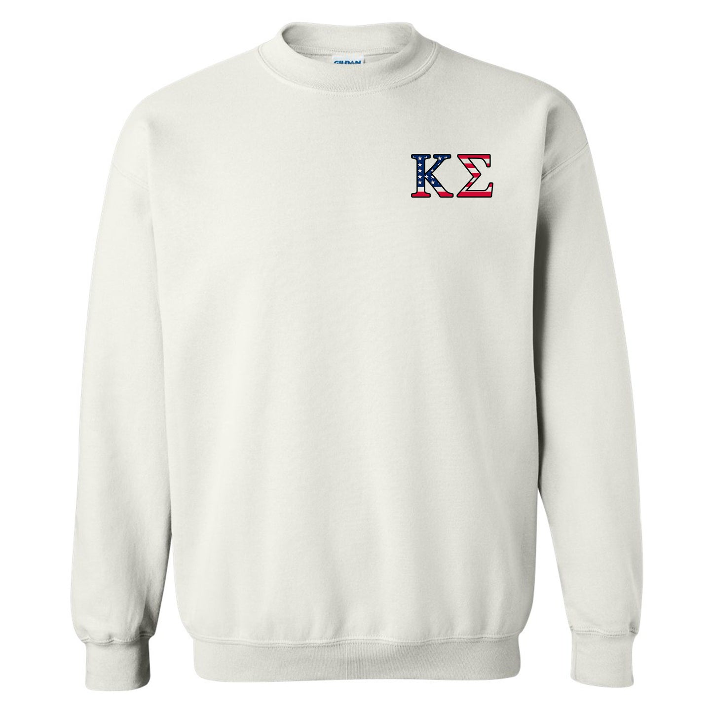 a white sweatshirt with the letter k on it