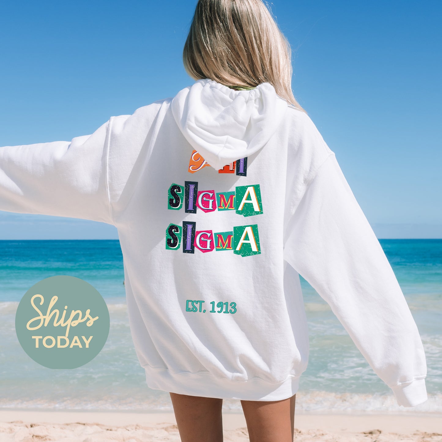 Phi Sigma Sigma Letter Cuts Sorority Hoodie _ 35906g