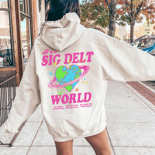 Sigma Delta Tau Pink Planet Sorority Hoodie _ 34251g
