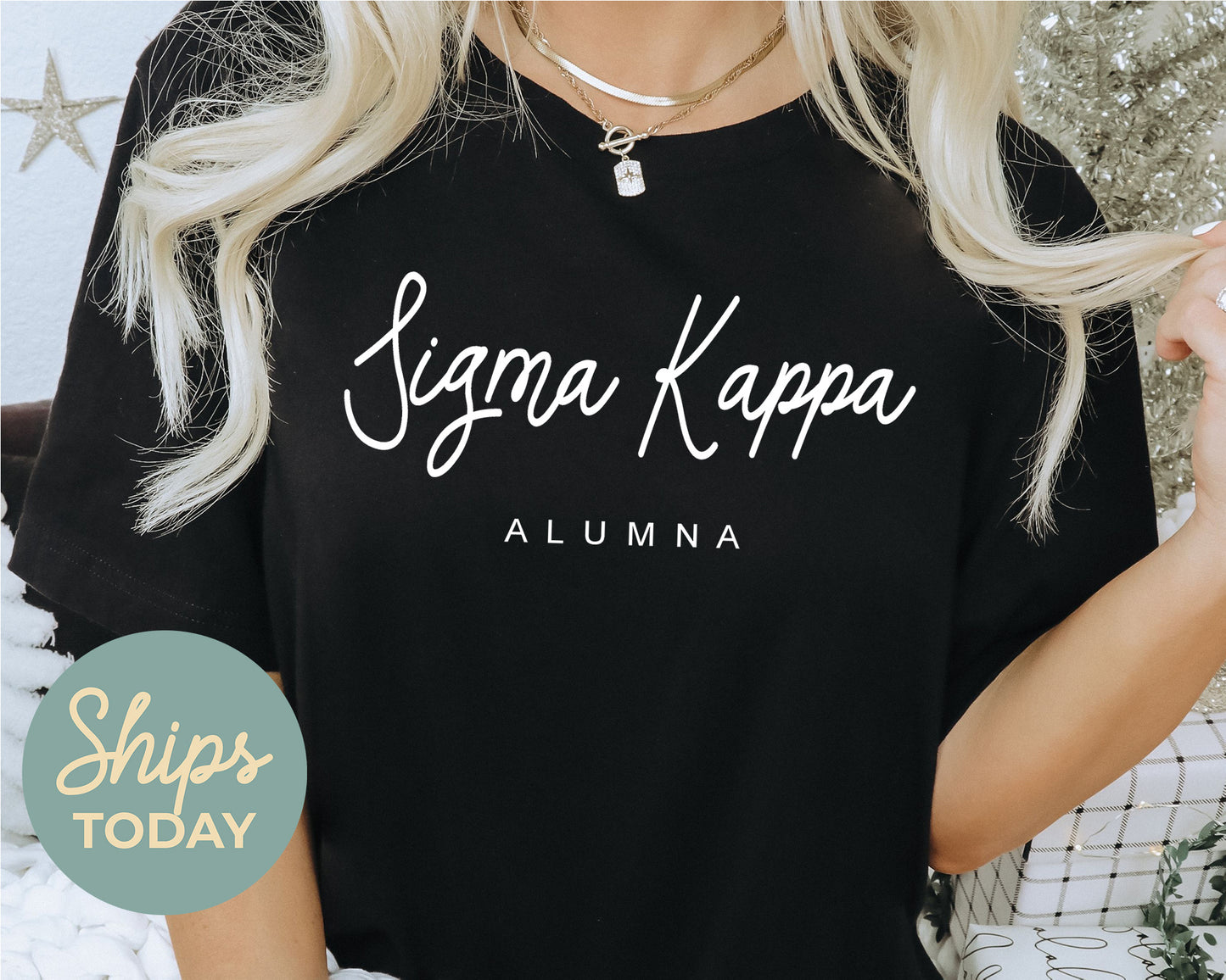 Sigma Kappa Flashy Alumna Sorority T-shirt _ 2547g
