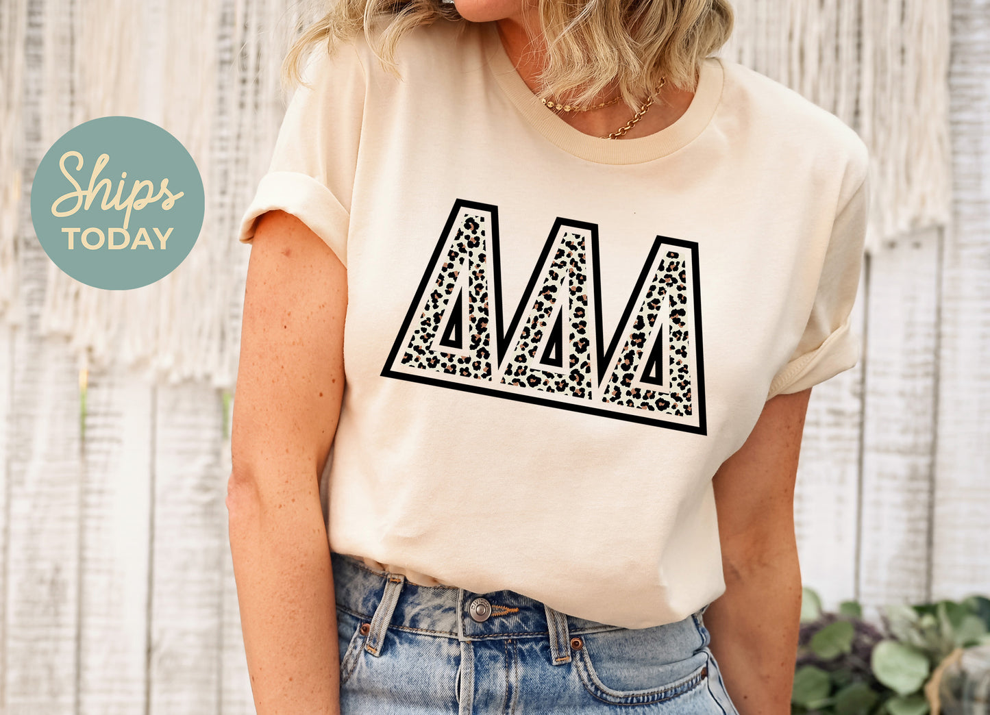 Delta Delta Delta Safari Style Letters Sorority T-shirt _ 30445g