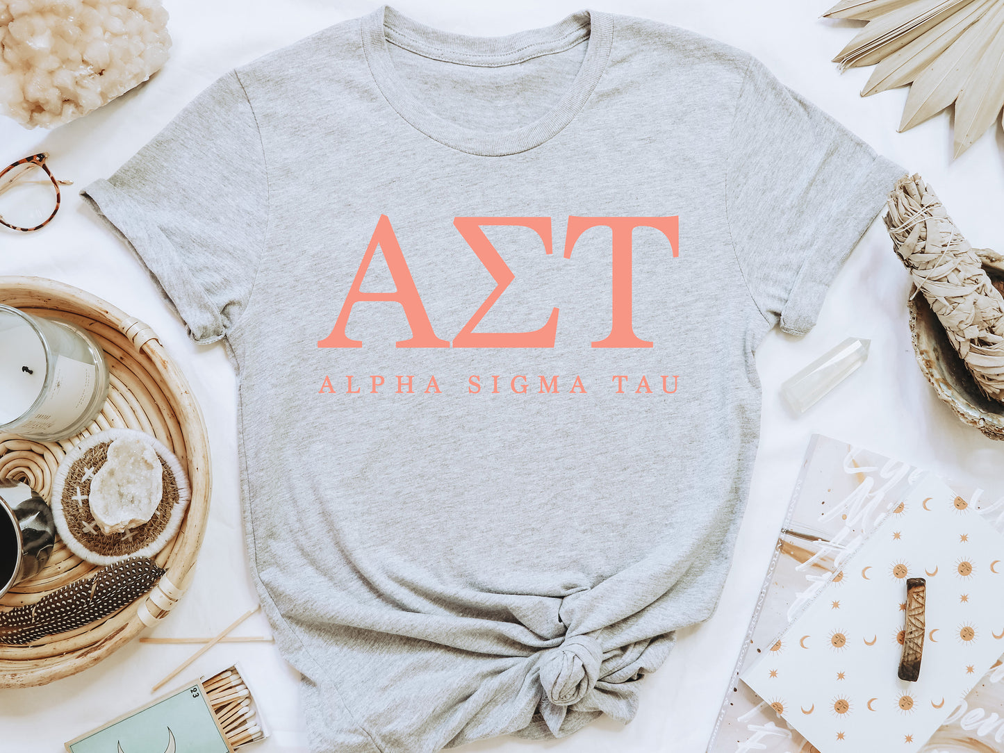 Alpha Sigma Tau Pink Personality Sorority T-shirt _ 655g