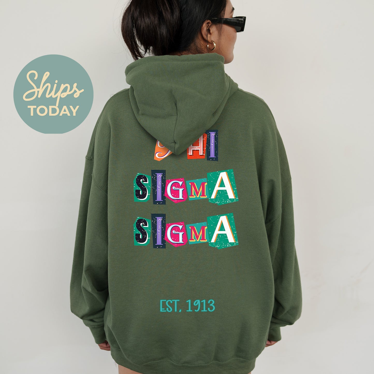 Phi Sigma Sigma Letter Cuts Sorority Hoodie _ 35906g