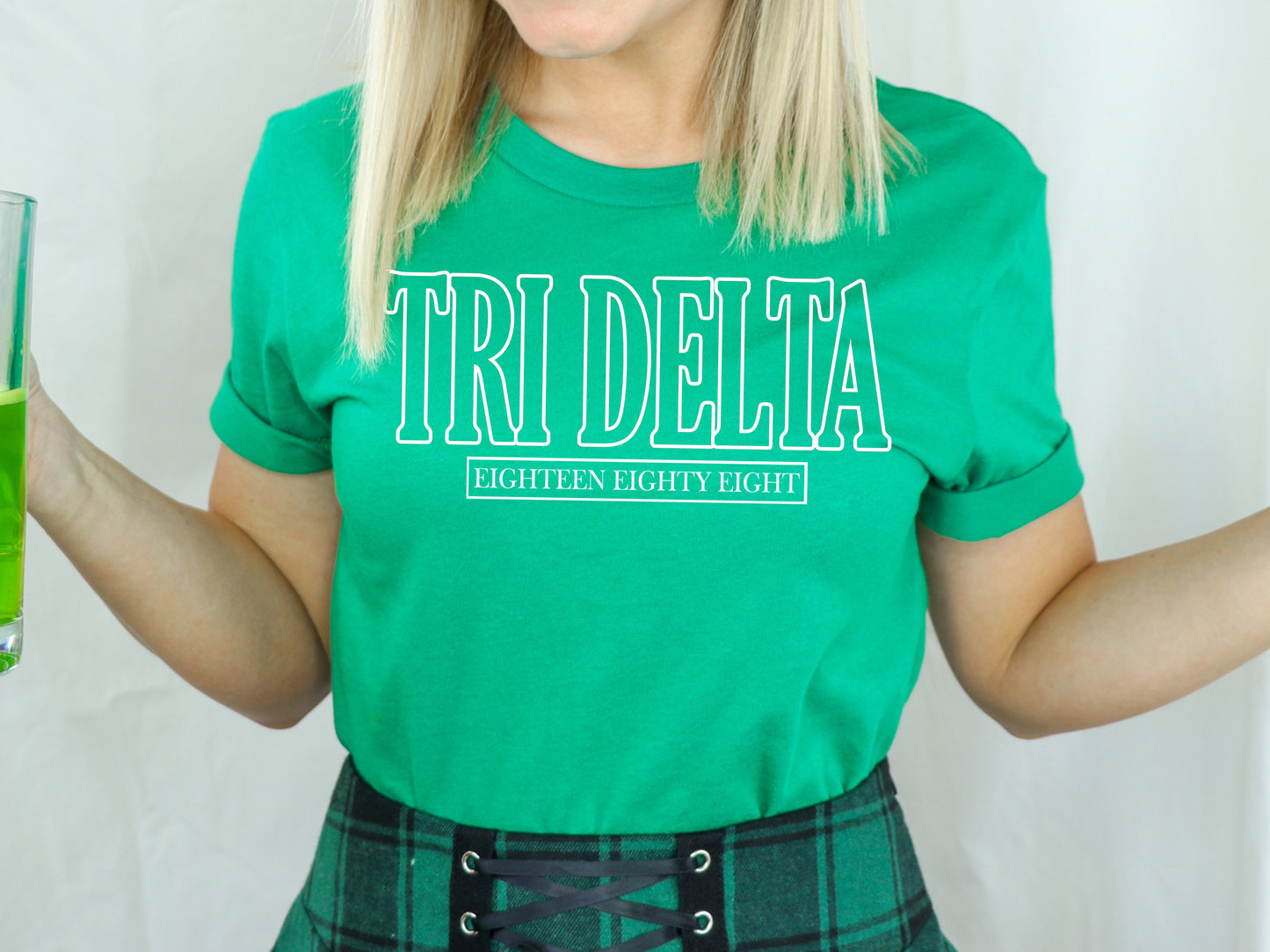 Delta Delta Delta Stencil Stacked Sorority T-shirt _ 2144g