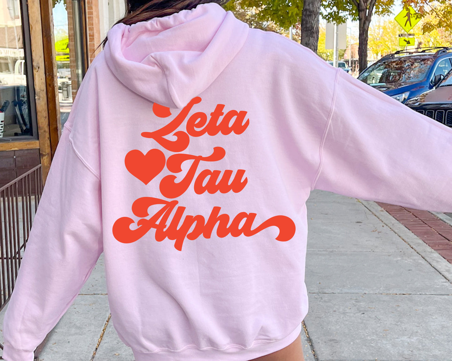 Zeta Tau Alpha Red Heart Sorority Hoodie _ 33371g