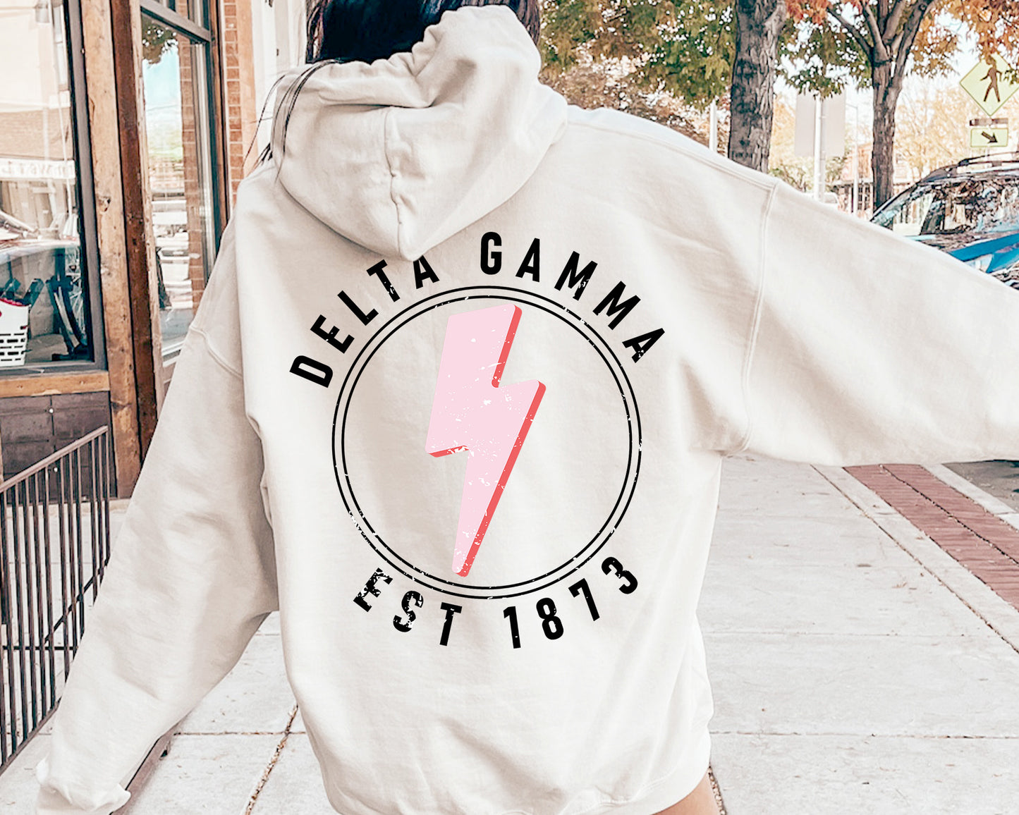 Delta Gamma Pinkish Strike Sorority Hoodie _ 33113g