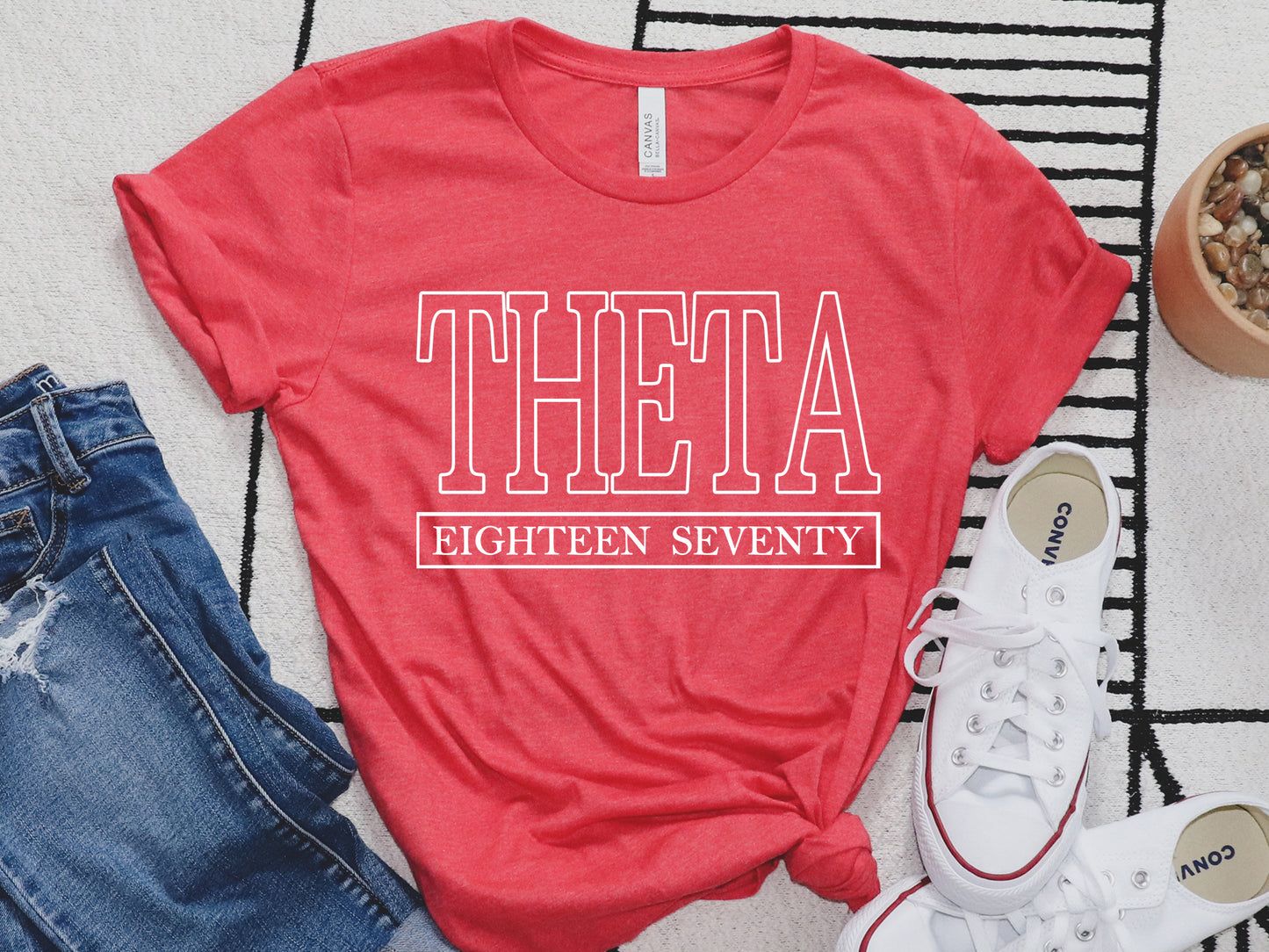 Kappa Alpha Theta Stencil Stacked Sorority T-shirt _ 2149g