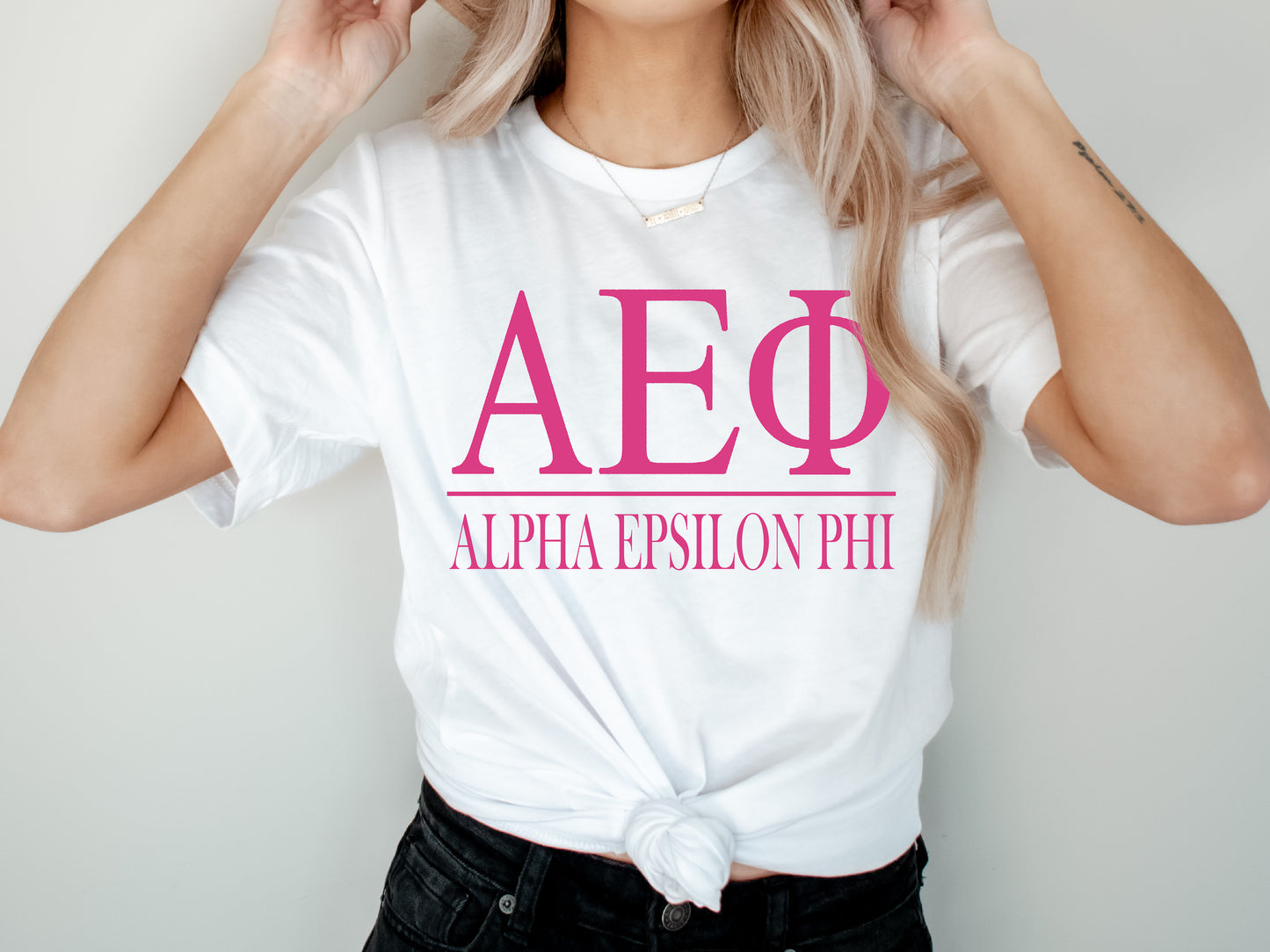 Alpha Epsilon Phi Loud Letters Sorority T-shirt _ 468g