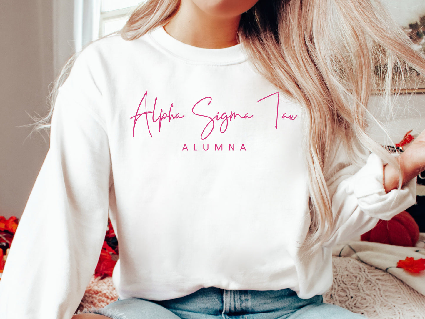 Alpha Sigma Tau Simple and Sweet Alumna Sorority Sweatshirt _ 499g