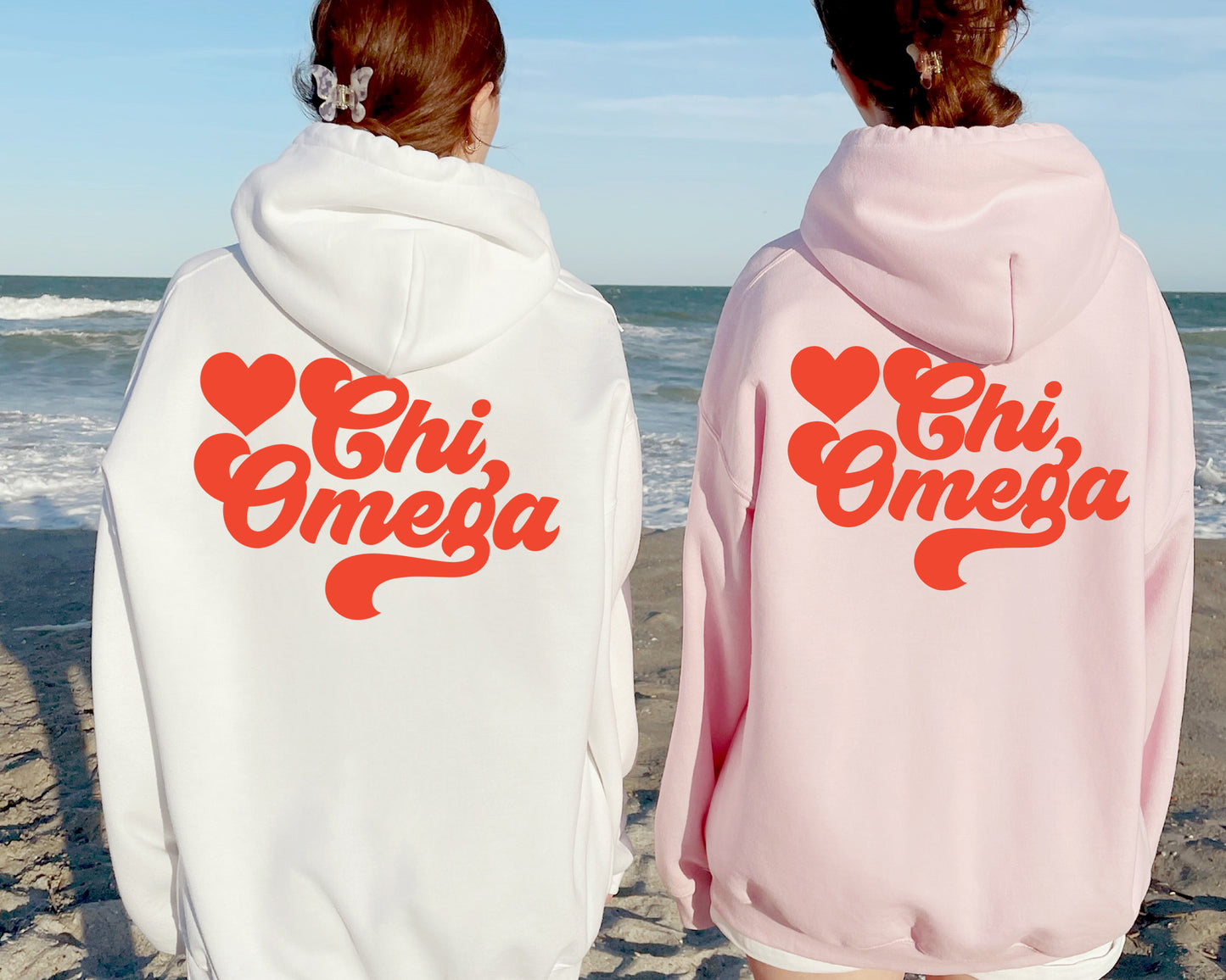 Chi Omega Red Heart Sorority Hoodie _ 33355g