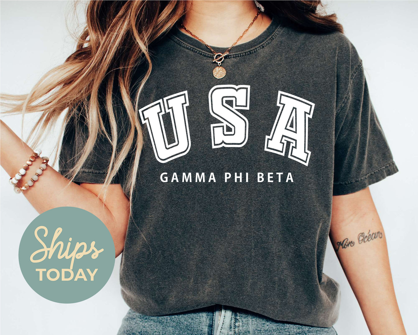 Gamma Phi Beta Proud American Sorority T-shirt _ 2305g