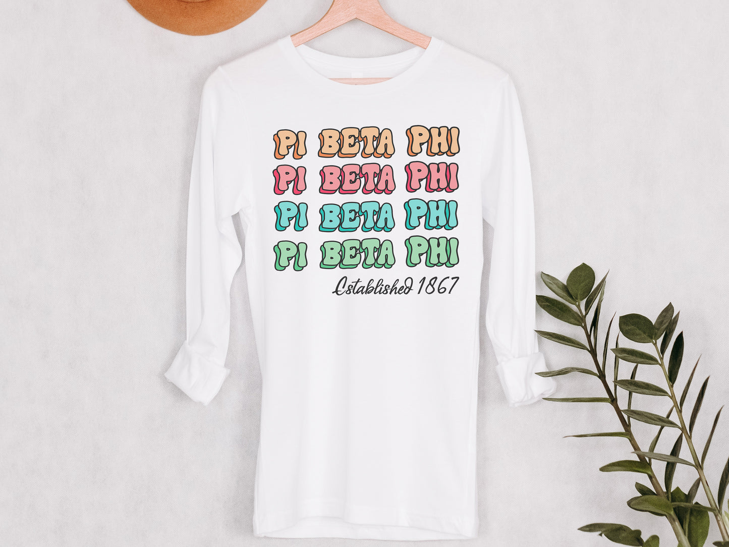 Pi Beta Phi Lucy Sorority Long Sleeve T-shirt _ 278g